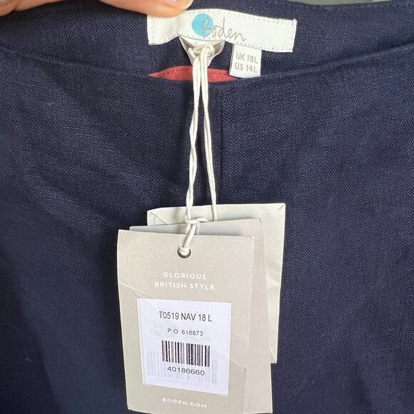 NWT Boden Penzance Sailor Linen Wide Leg Pants 14 Long - Picture 3 of 8